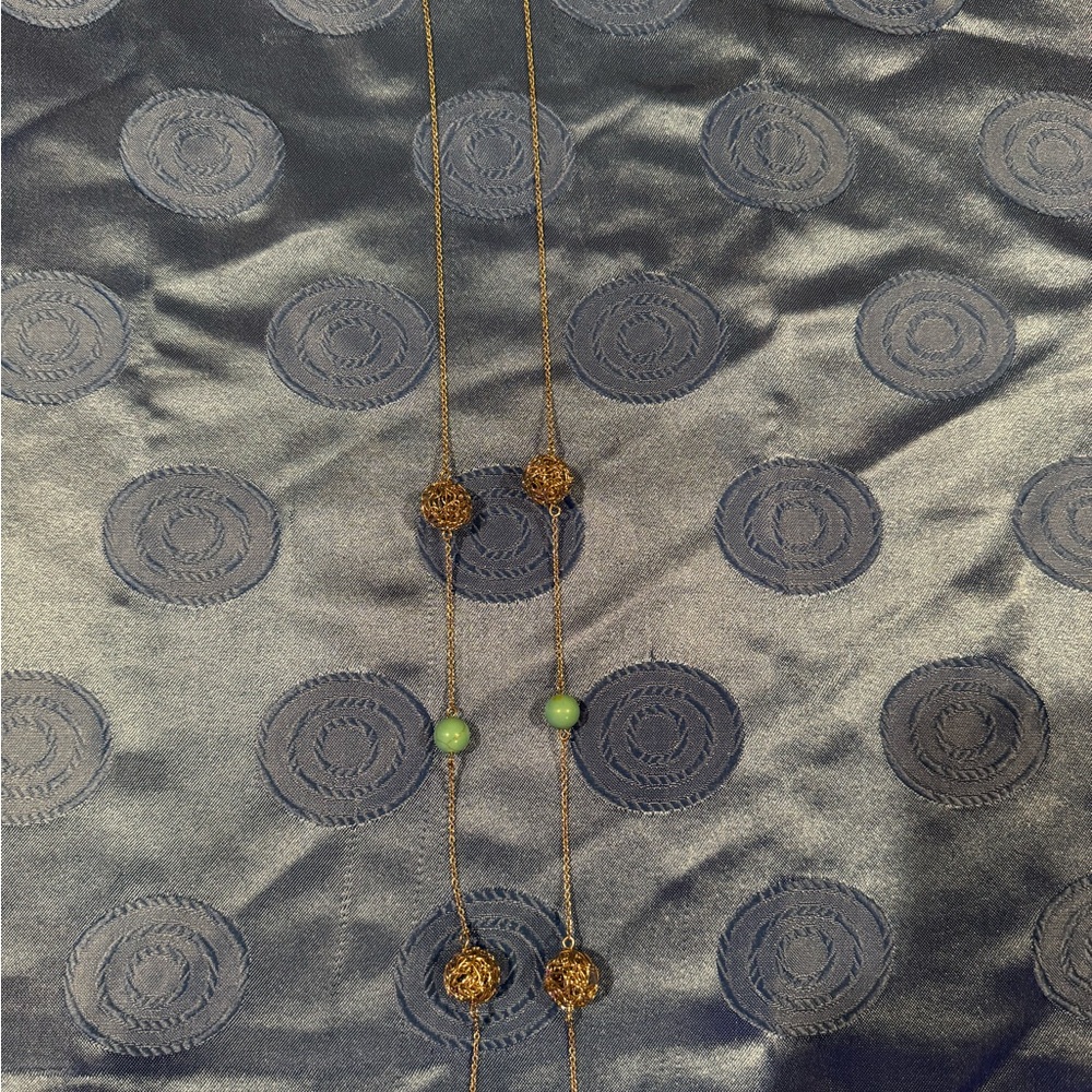 Long Silver and Turquoise Necklace